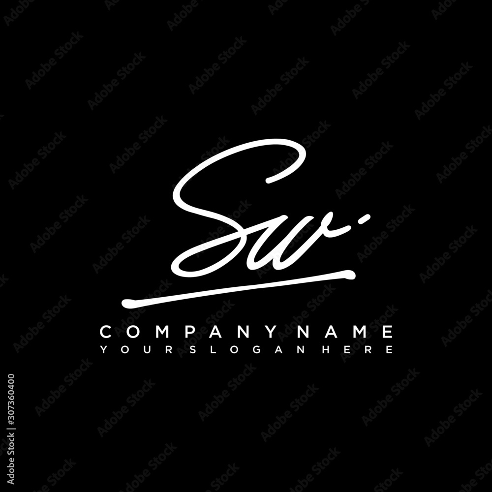 SW initials signature logo. Handwriting logo vector templates. Hand drawn Calligraphy lettering Vector illustration. SW initials signature logo. Handwriting logo vector templates. Hand drawn Calligraphy lettering Vector illustration.