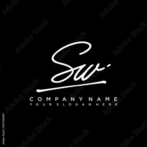 SW initials signature logo. Handwriting logo vector templates. Hand drawn Calligraphy lettering Vector illustration.