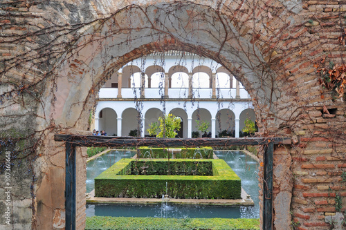  MARCH 17,2019 . Moorish architecture of the Court of the Lions, the Alhambra, Granada, Andalucia (Andalusia), Spain, Europe