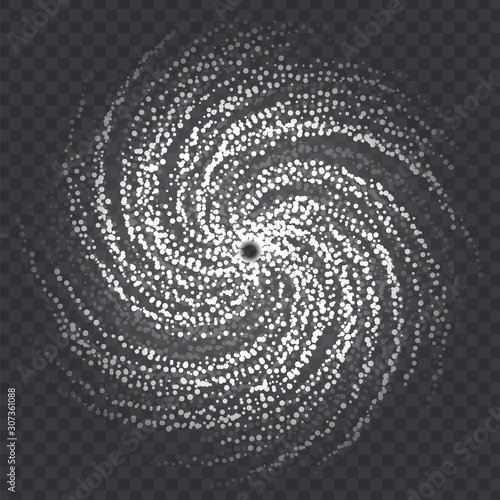 Hurricane swirl isolated on a transparent background. White top view of dangerous natural disaster: cyclone, typhoon, tornado.