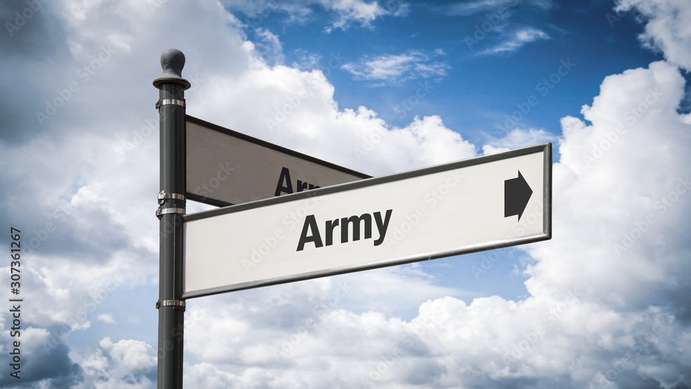 Fototapeta premium Street Sign to Army