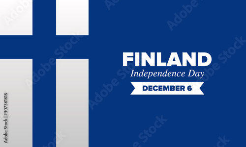Independence Day in Finland. National happy holiday, celebrated annual in December 6. Finland flag. Patriotic elements. Poster, card, banner and background. Vector illustration