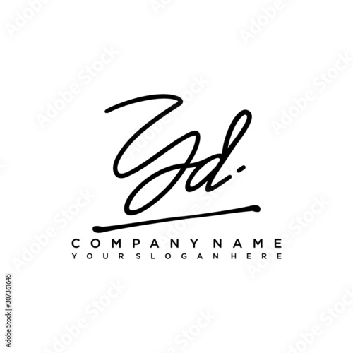YD initials signature logo. Handwriting logo vector templates. Hand drawn Calligraphy lettering Vector illustration.