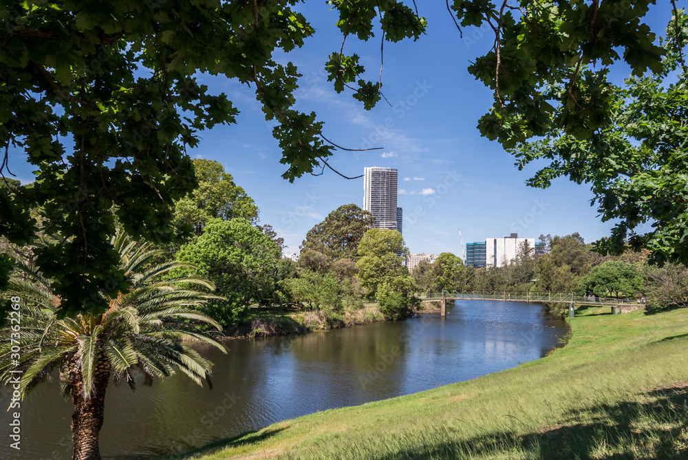 Parramatta river in the Parramatta Park, in the western suburb of Parramatta, Sydney, Australia