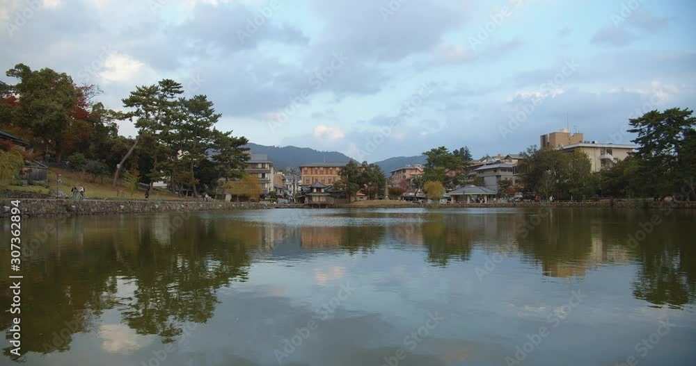 Lake cloudscape reflection in Nara, Japan. Lake cloudscape reflection in Nara, Japan.