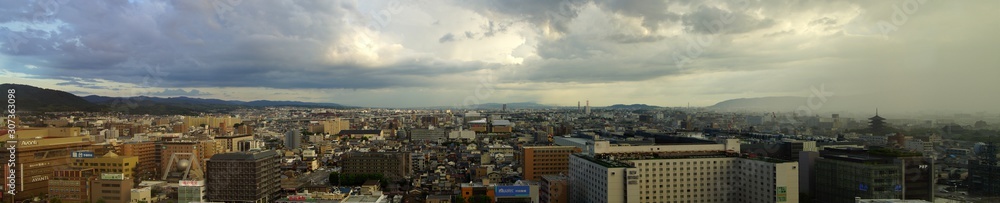 Kyoto skyline in inclement weather
