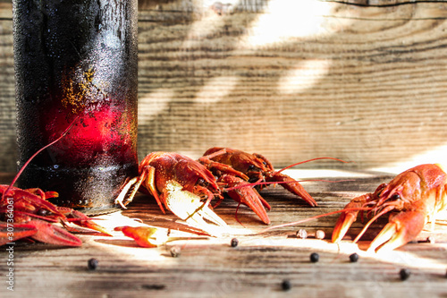 crayfish and beer in hot summer