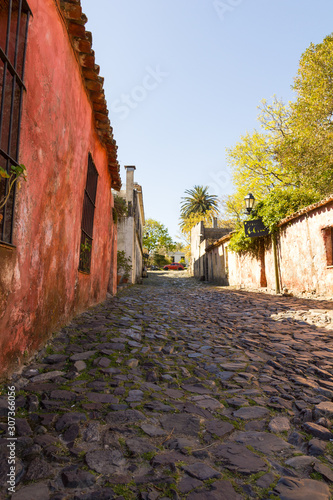 Street of Sighs, in the historic center, a World Heritage Site by Unesco in 1995. The houses are from the 18th century. Uruguayan city of Colonia del Sacramento