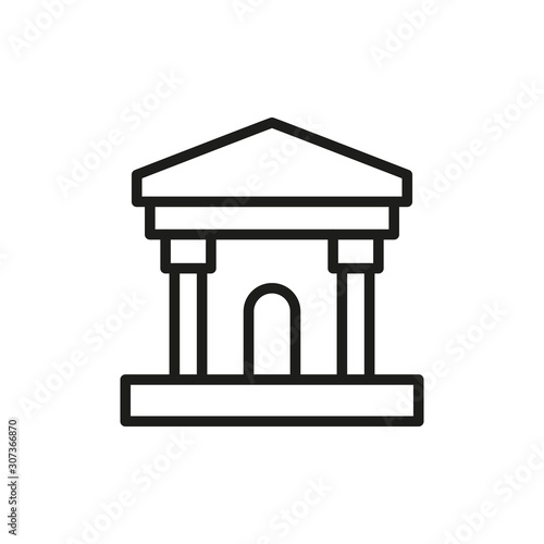 Simple bank line icon.