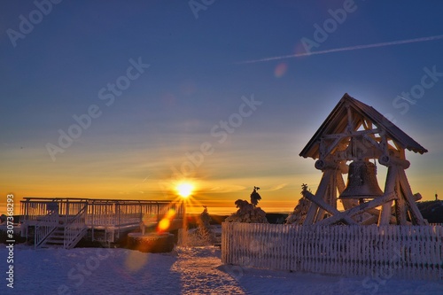 sonnenaufgang auf dem fichtelberg photo