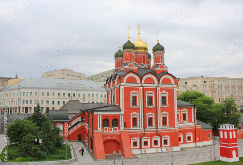 Church of All Saints na Kulichkakh at the Patriarchal Compound of temples in Zaryadye park in Moscow, Russia 