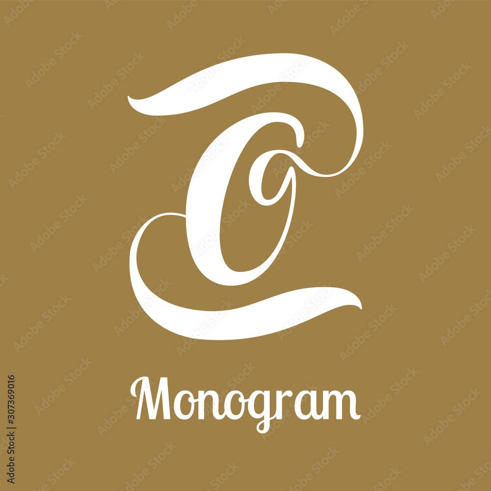 Brushpen calligraphy letter O for branding Stock Vector | Adobe Stock