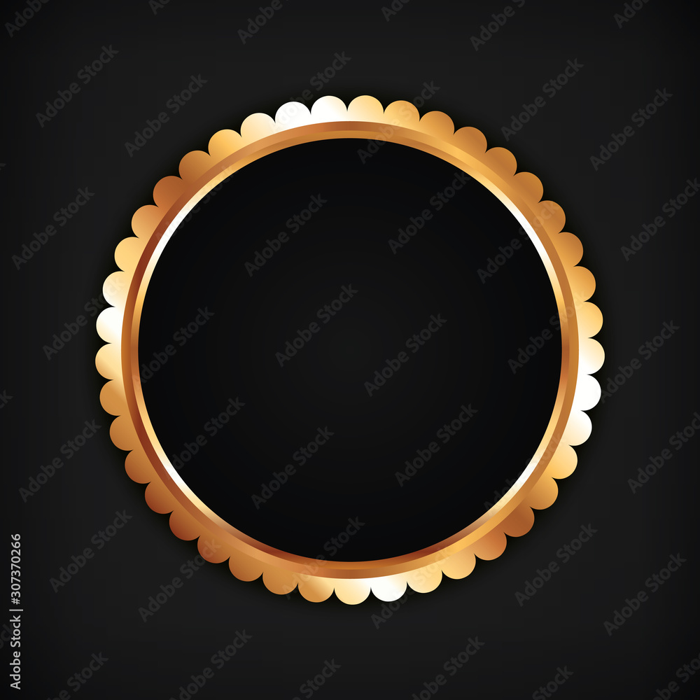 round black banner with golden frame round black banner with golden frame