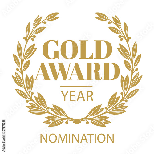 Detailed Gold Award Laurel Wreath Icon