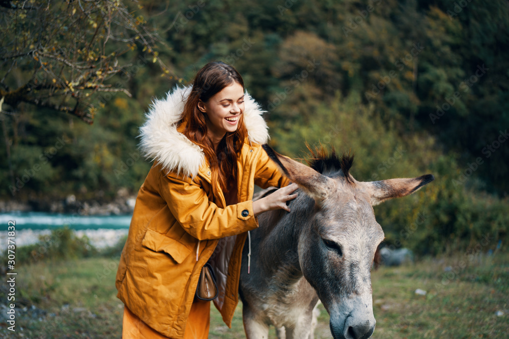 Fototapeta premium girl with horse