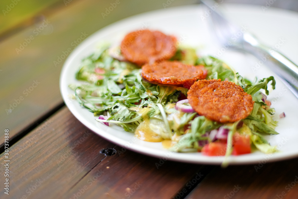 Salad on a restaurant table Salad on a restaurant table