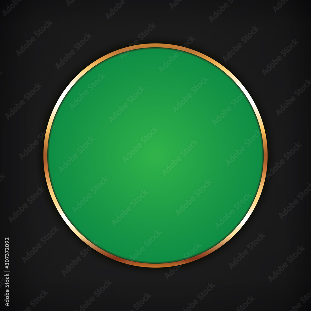 round green banner with golden frame round green banner with golden frame