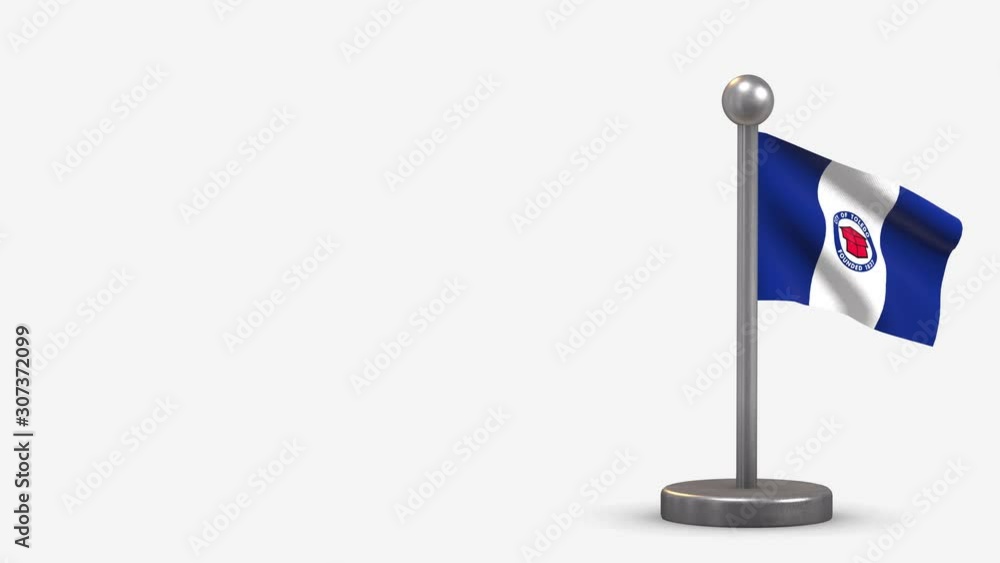 Toledo Ohio 3D waving flag animation on tiny flagpole. Toledo Ohio 3D waving flag animation on tiny flagpole.