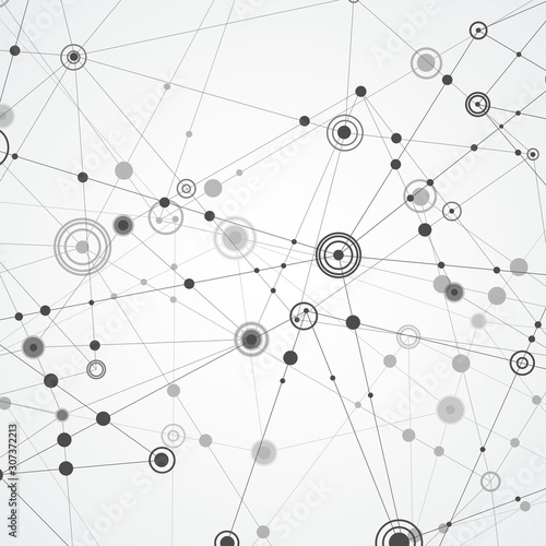 Network connection structure on white background. Vector network concept
