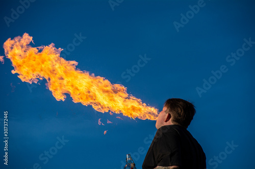 man and fire