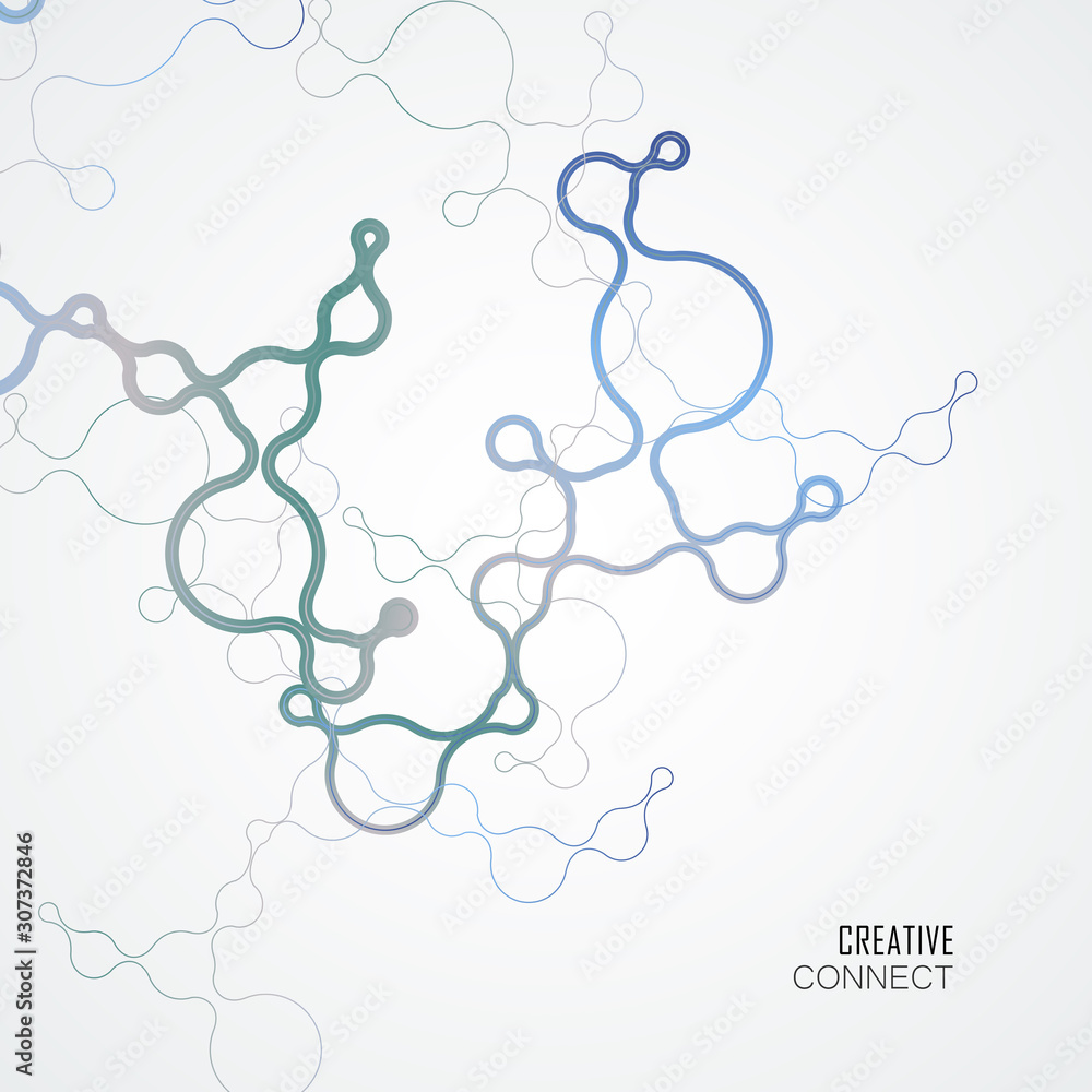 Abstract connecting dots and lines. Network science background