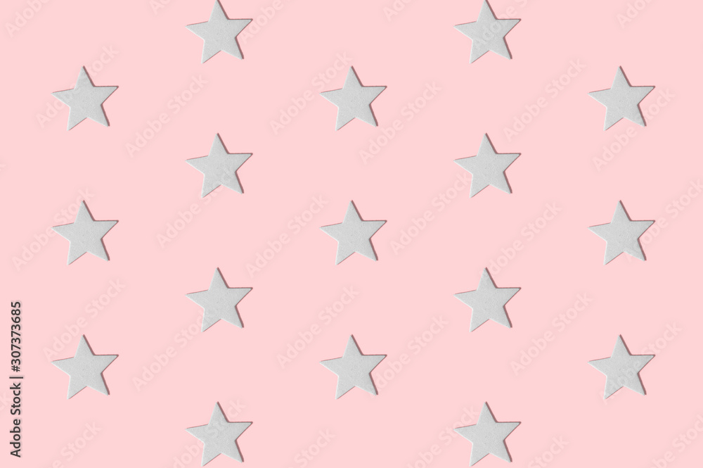 Seamless pattern of five-pointed stars abstract on rose. Holiday background. Seamless pattern of five-pointed stars abstract on rose. Holiday background.