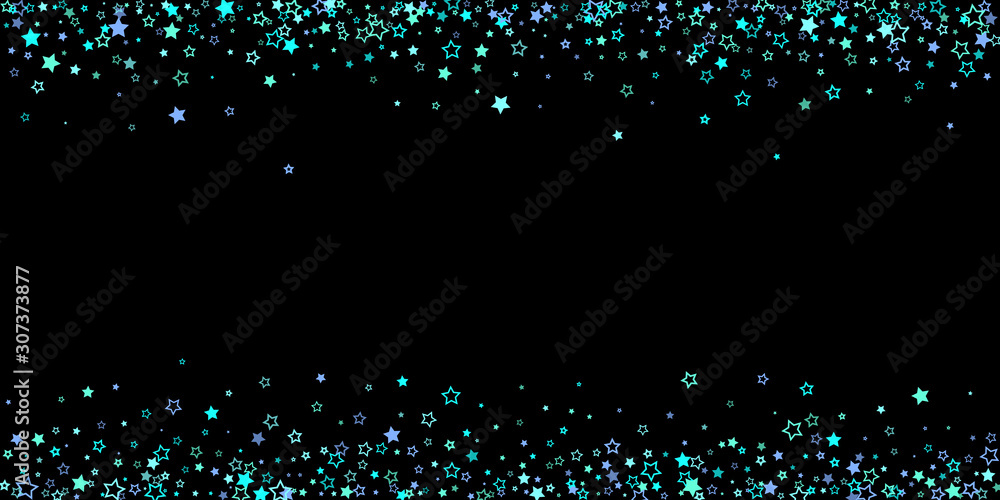 Blue, cyan, turquoise glitter stars, confetti. Blue, cyan, turquoise glitter stars, confetti.