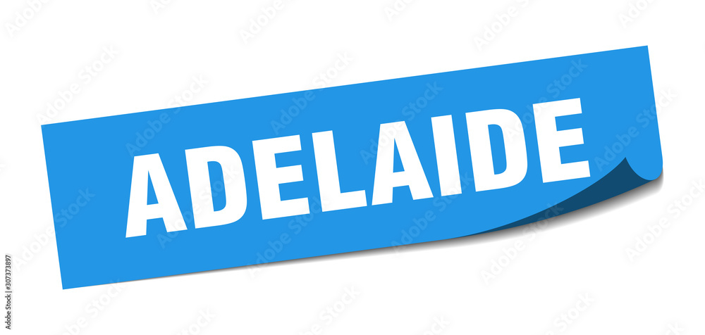 Adelaide sticker. Adelaide blue square peeler sign
