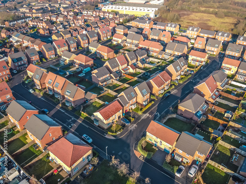 Wallpaper Mural Aerial Houses Residential British England Drone Above View Summer Blue Sky Estate Agent Torontodigital.ca