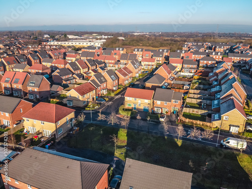 Wallpaper Mural Aerial Houses Residential British England Drone Above View Summer Blue Sky Estate Agent Torontodigital.ca