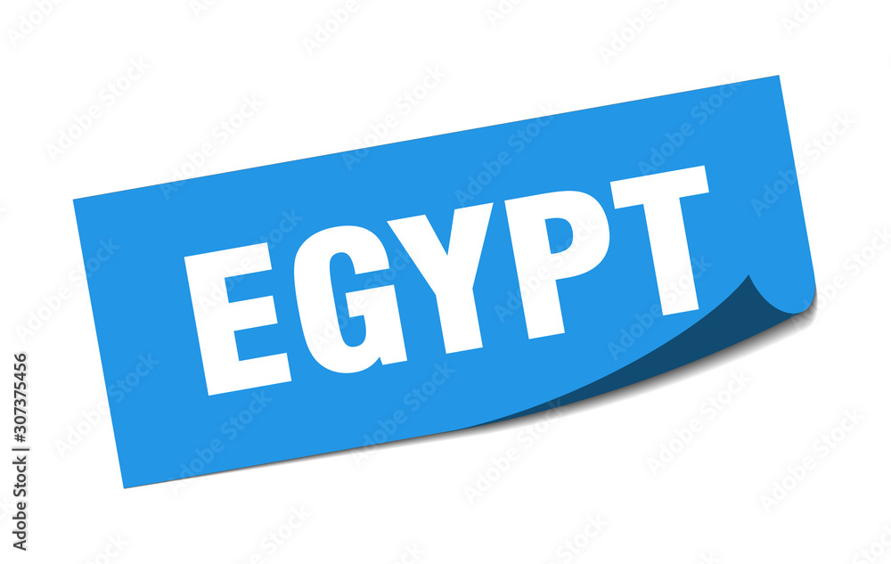 Egypt sticker. Egypt blue square peeler sign Egypt sticker. Egypt blue square peeler sign