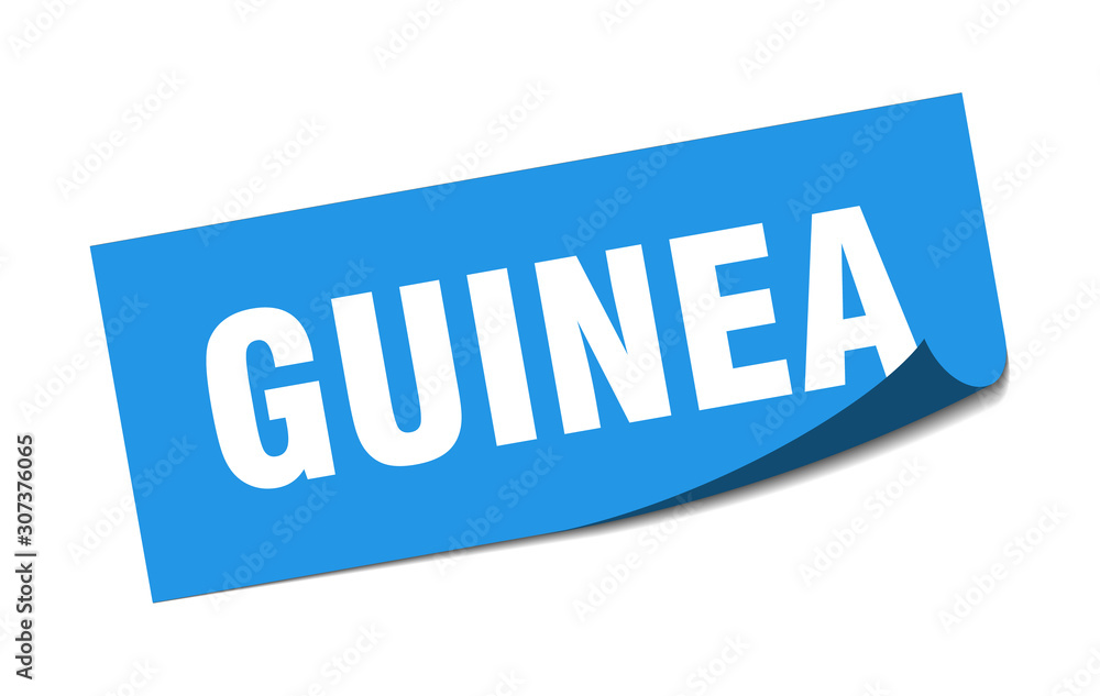 Guinea sticker. Guinea blue square peeler sign