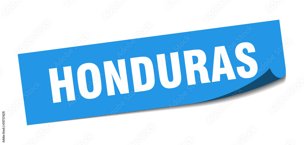Honduras sticker. Honduras blue square peeler sign
