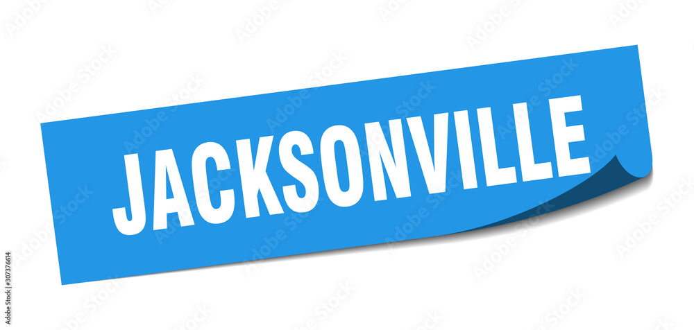 Jacksonville sticker. Jacksonville blue square peeler sign Jacksonville sticker. Jacksonville blue square peeler sign