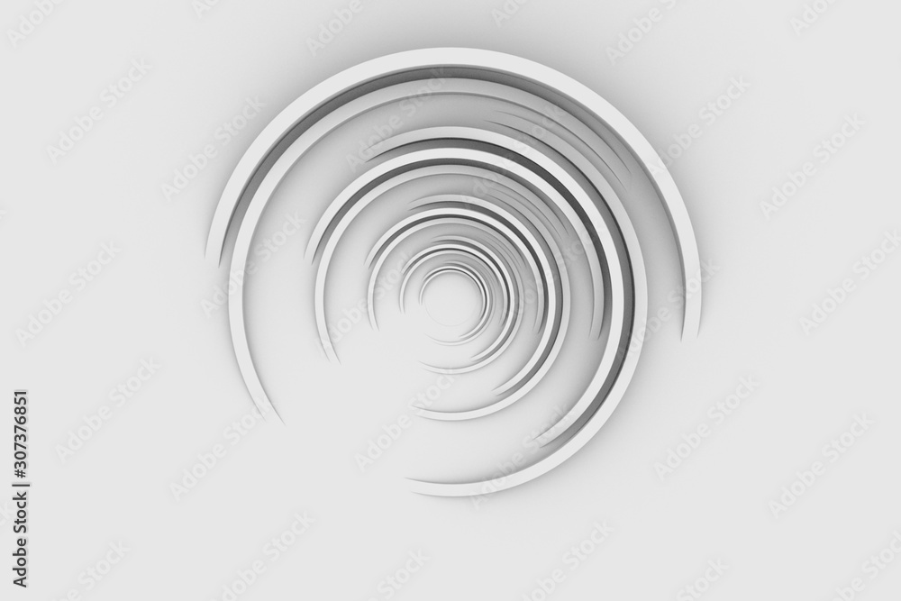Obraz premium 3d rendering. Background image. An array of white polygons of the same size, located at different levels, decorated with stripes. Texture, 3d panel, render.