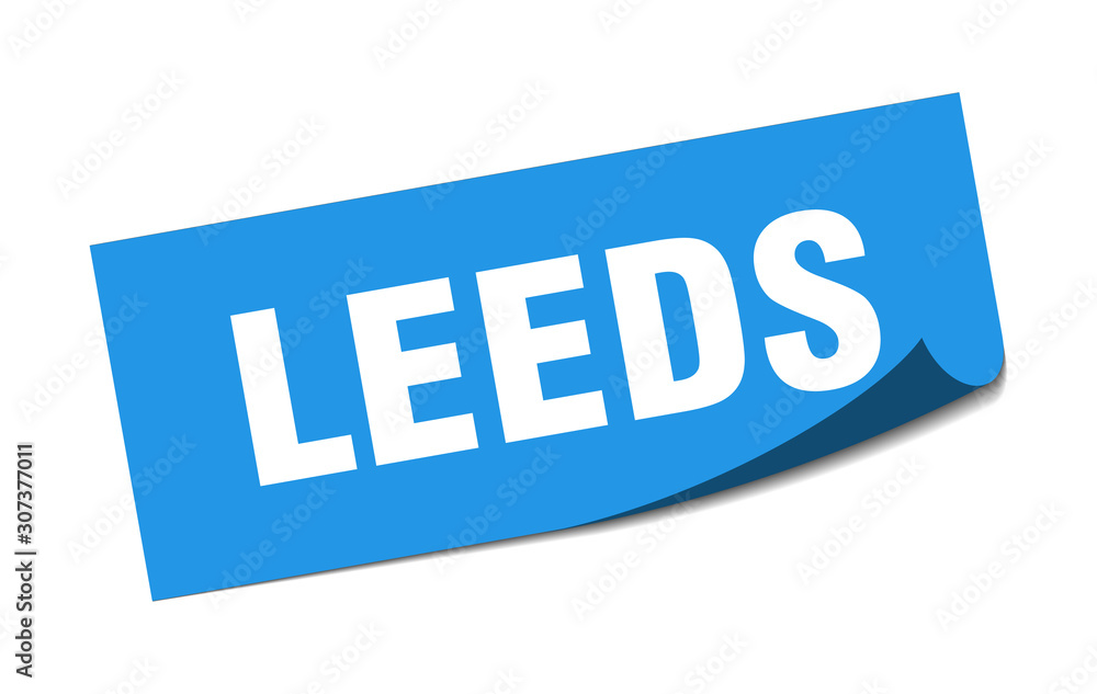 Leeds sticker. Leeds blue square peeler sign Leeds sticker. Leeds blue square peeler sign