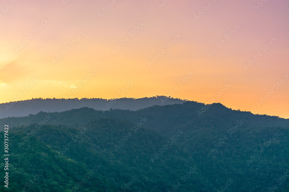 Mountains during sunset. Beautiful natural landscape.