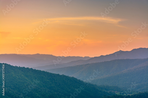 Mountains during sunset. Beautiful natural landscape.