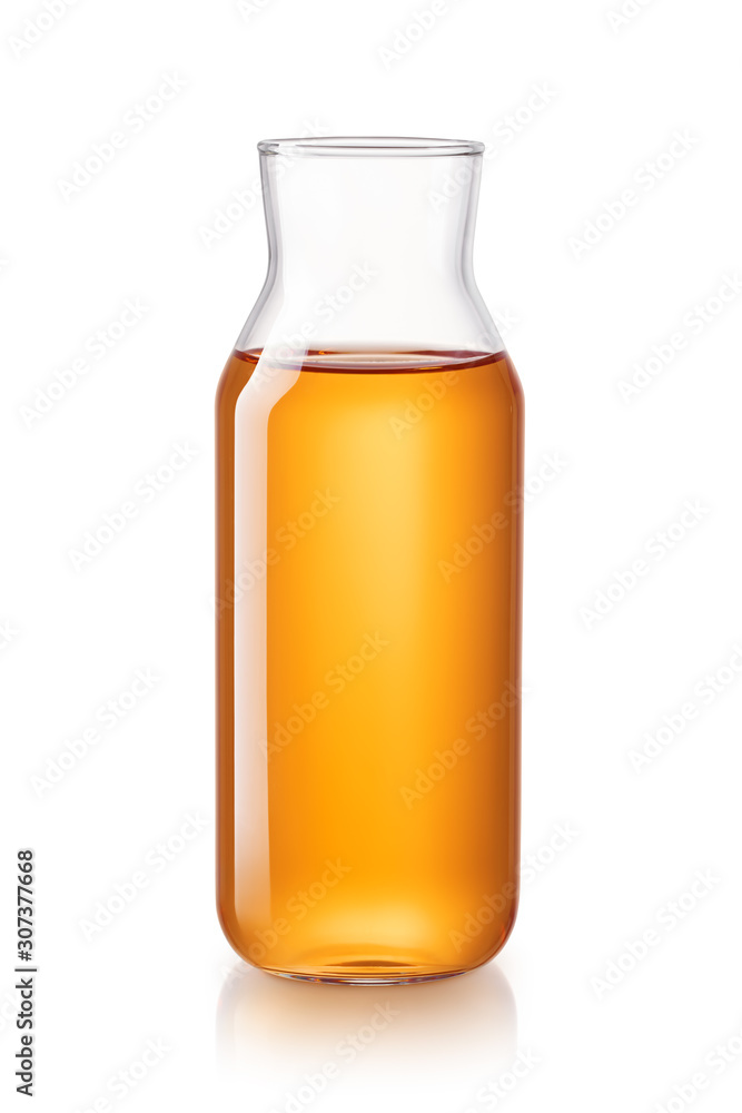 Bottle of apple juice isolated on white background - clipping path included Bottle of apple juice isolated on white background - clipping path included