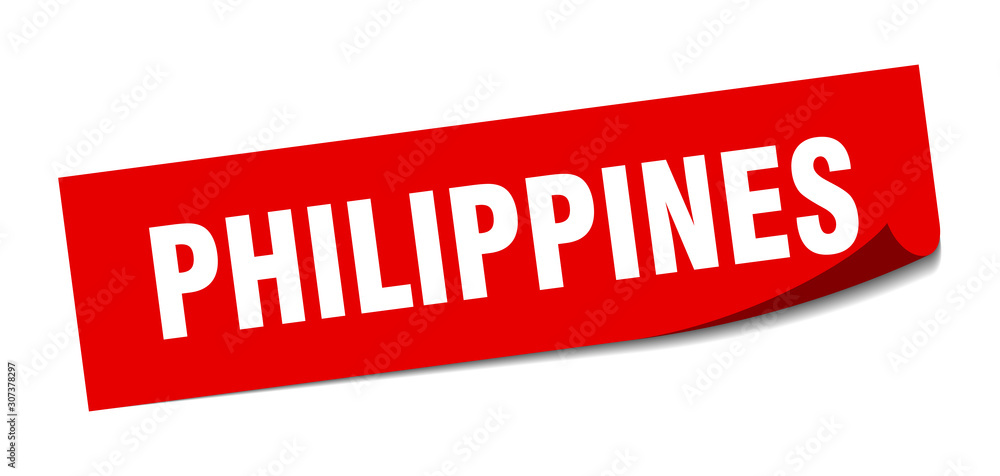 Philippines sticker. Philippines red square peeler sign Philippines sticker. Philippines red square peeler sign