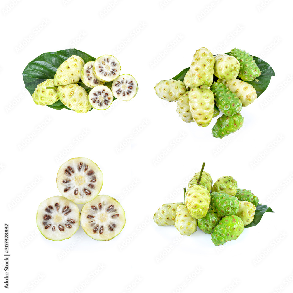 Fototapeta premium Exotie fruit, noni fruit on white background