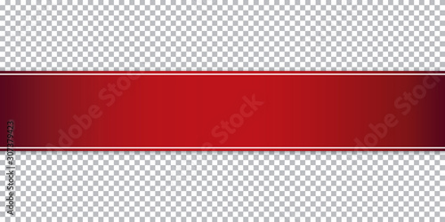 red ribbon banner on transparent background