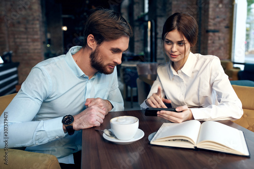 young couple in restaurant