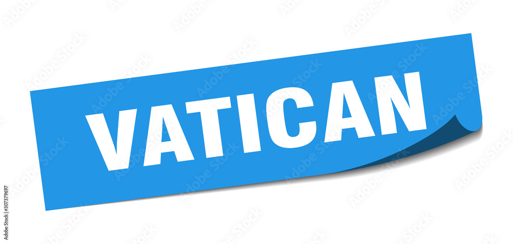 Vatican sticker. Vatican blue square peeler sign Vatican sticker. Vatican blue square peeler sign