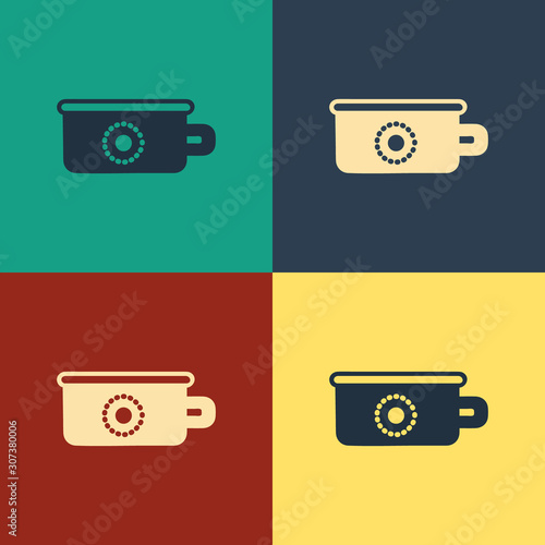 Color Baby potty icon isolated on color background. Chamber pot. Vintage style drawing. Vector Illustration