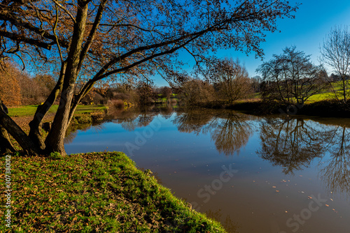 River Medway in Kent, England near Teston, Maidstone