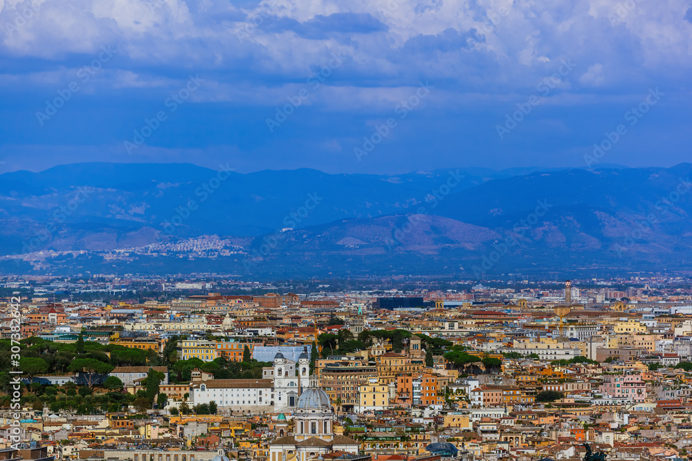 View from Sant Peters Basilica in Vatican - Rome Italy
