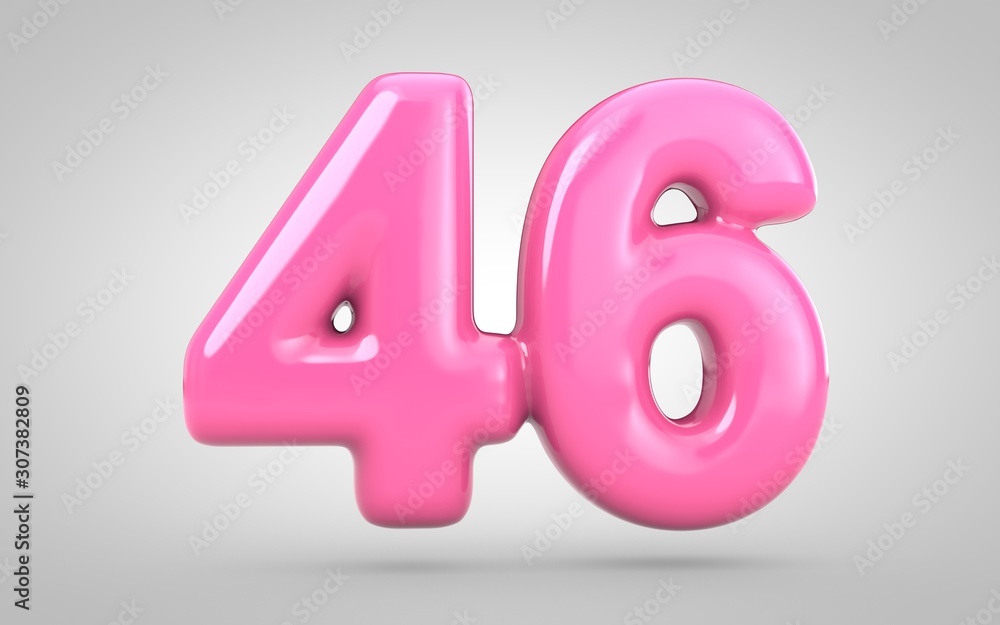 Bubble Gum number 46 isolated on white background. Bubble Gum number 46 isolated on white background.