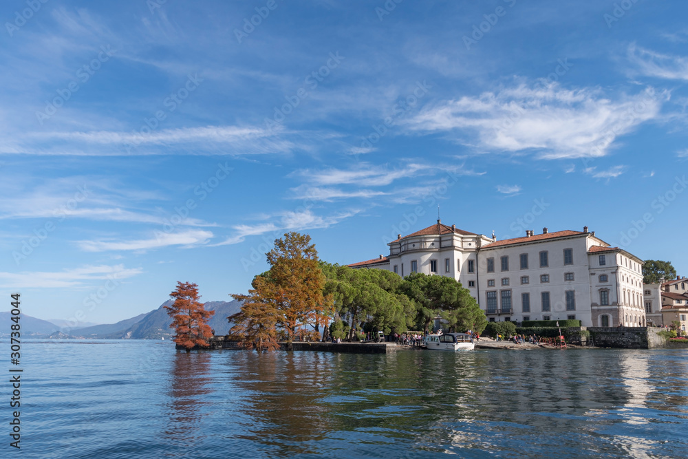 Borromeo Palace on Bella island, Maggiore lake, Italy