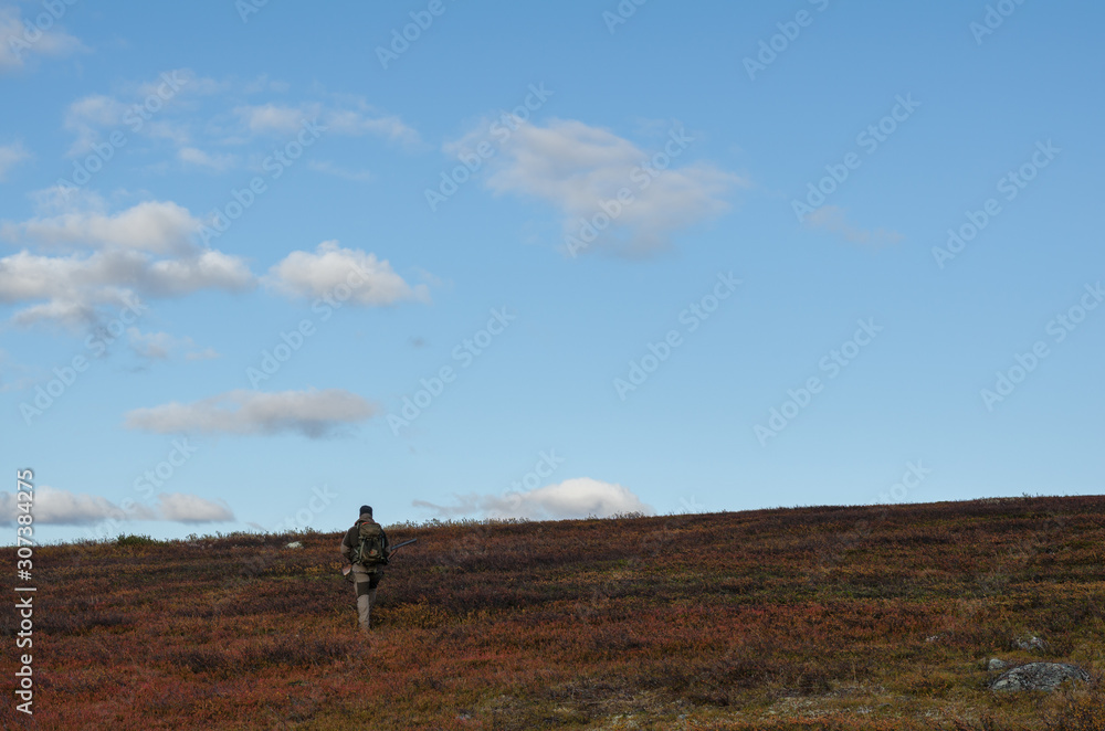 Man bird hunting Norway
